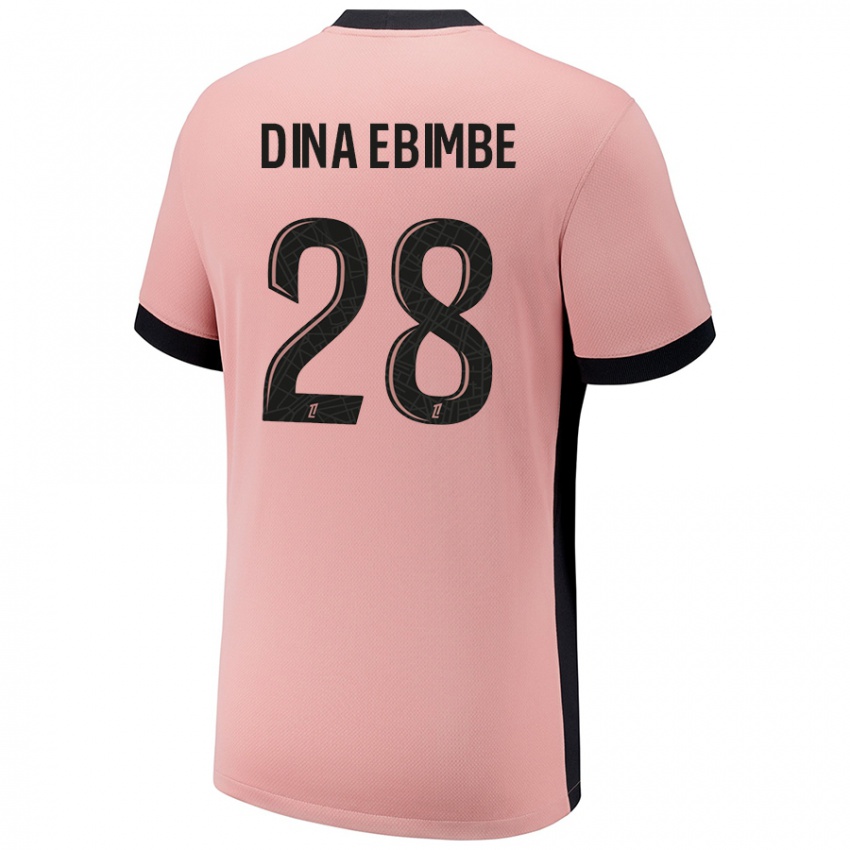 Gyermek Eric Junior Dina Ebimbe #28 Rozsda Rózsaszín Harmadik Számú Jersey 2024/25 Mez Póló Ing