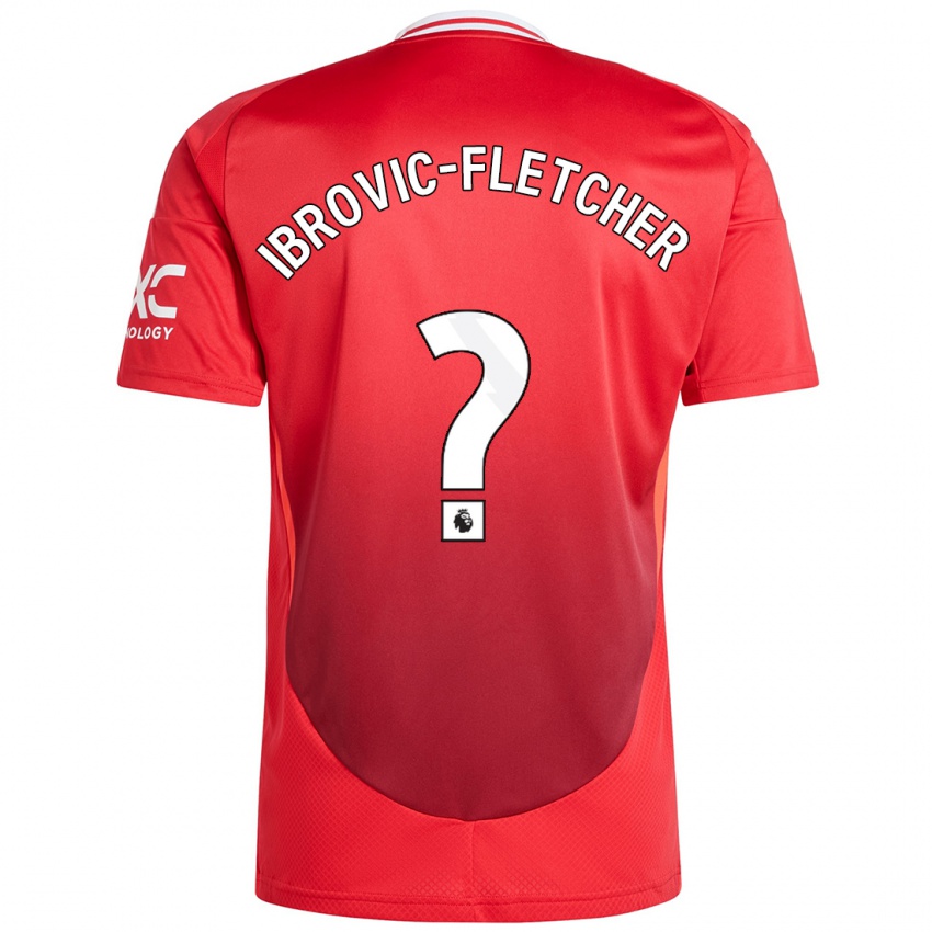 Férfi Edward Ibrovic-Fletcher #0 Élénkpiros Hazai Jersey 2024/25 Mez Póló Ing