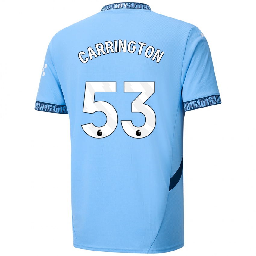 Férfi Ezra Carrington #53 Sötétkék Hazai Jersey 2024/25 Mez Póló Ing