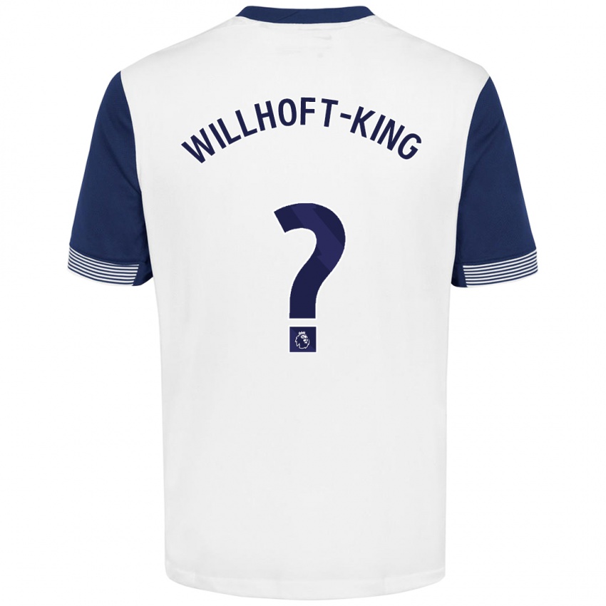 Férfi Han Willhoft-King #0 Fehér Kék Hazai Jersey 2024/25 Mez Póló Ing