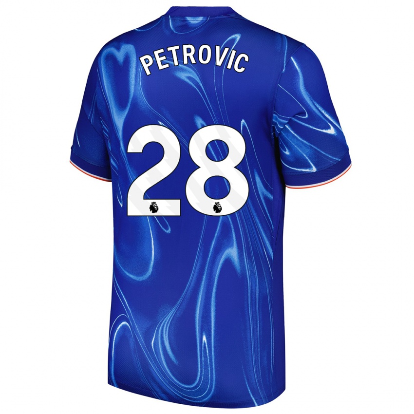 Férfi Djordje Petrovic #28 Kék Fehér Hazai Jersey 2024/25 Mez Póló Ing