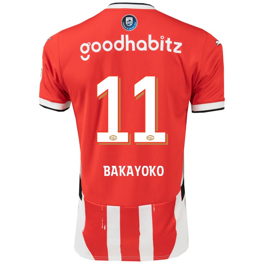 Férfi Johan Bakayoko #11 Piros Fehér Hazai Jersey 2024/25 Mez Póló Ing