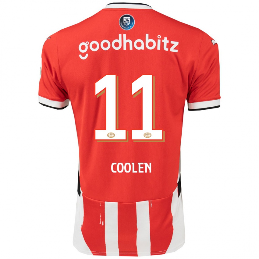 Férfi Nadia Coolen #11 Piros Fehér Hazai Jersey 2024/25 Mez Póló Ing