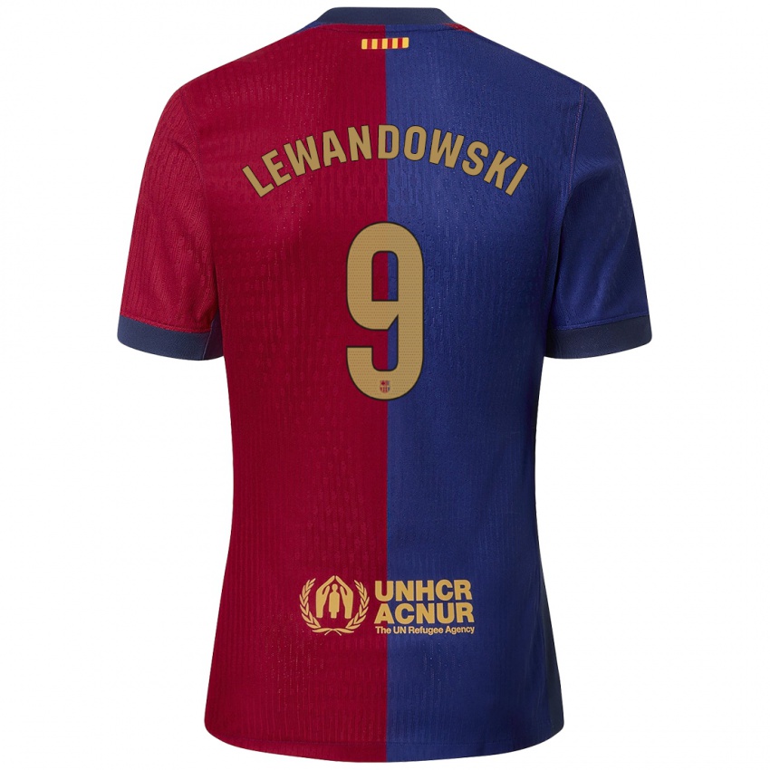 Férfi Robert Lewandowski #9 Kék Piros Hazai Jersey 2024/25 Mez Póló Ing