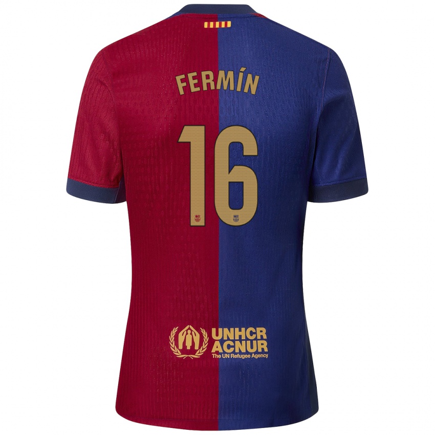 Férfi Fermin Lopez #16 Kék Piros Hazai Jersey 2024/25 Mez Póló Ing