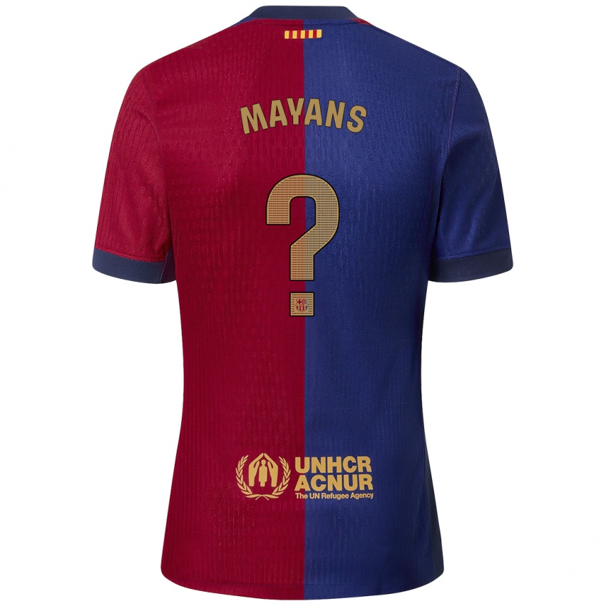 Férfi Sergi Mayans #0 Kék Piros Hazai Jersey 2024/25 Mez Póló Ing