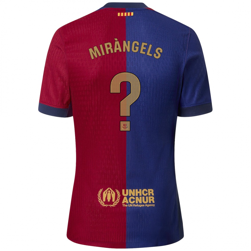 Férfi Xavi Miràngels #0 Kék Piros Hazai Jersey 2024/25 Mez Póló Ing