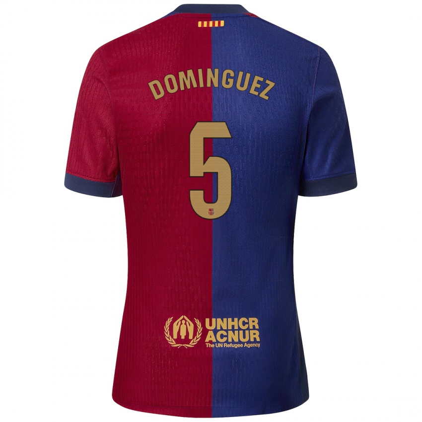 Férfi Sergi Dominguez #5 Kék Piros Hazai Jersey 2024/25 Mez Póló Ing