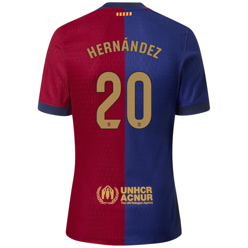 Férfi Unai Hernández #20 Kék Piros Hazai Jersey 2024/25 Mez Póló Ing