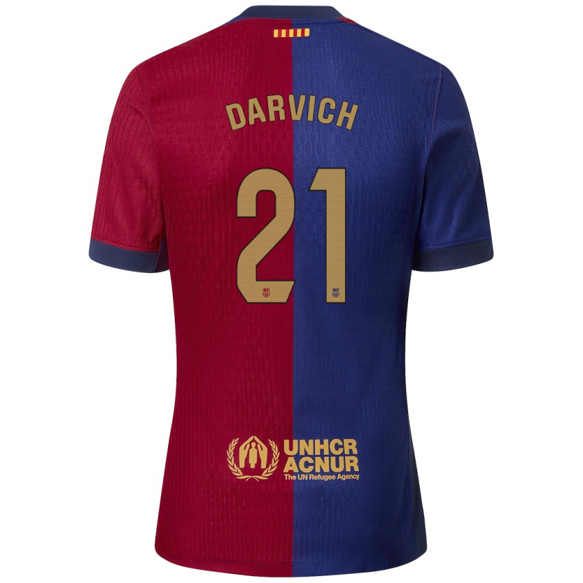 Férfi Noah Darvich #21 Kék Piros Hazai Jersey 2024/25 Mez Póló Ing