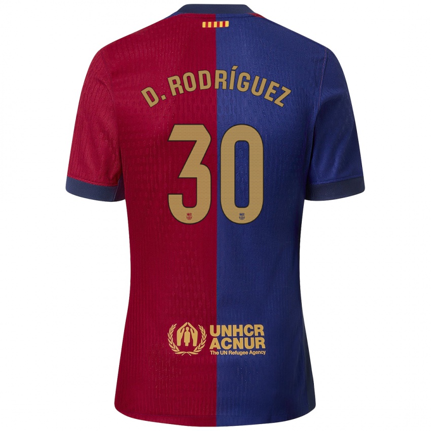 Férfi Dani Rodríguez #30 Kék Piros Hazai Jersey 2024/25 Mez Póló Ing