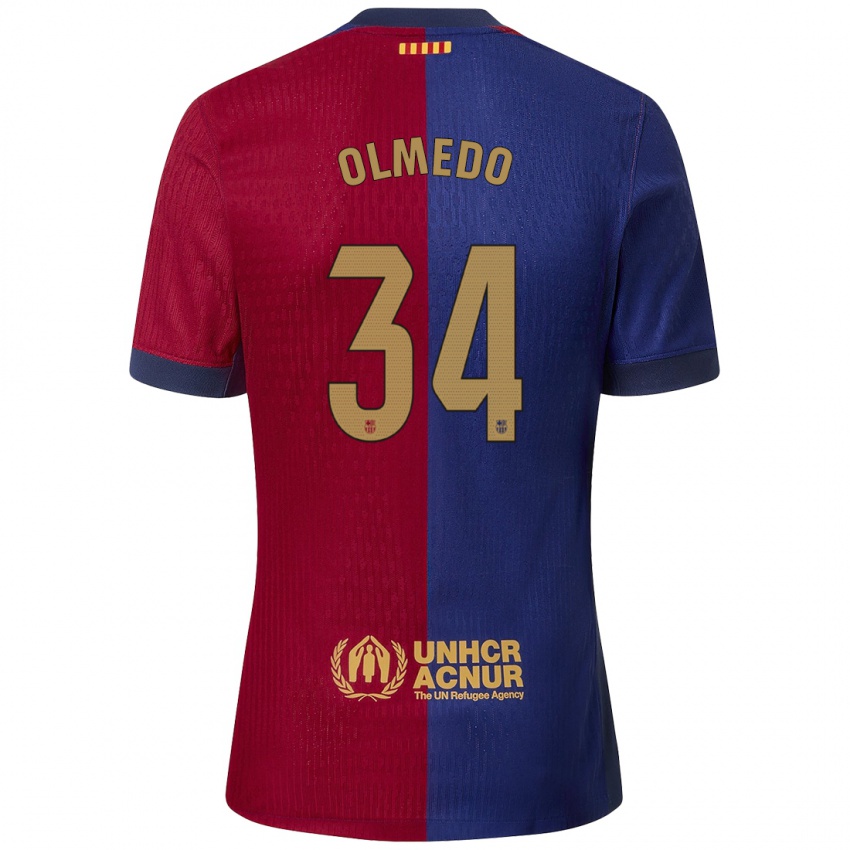 Férfi Alexis Olmedo #34 Kék Piros Hazai Jersey 2024/25 Mez Póló Ing