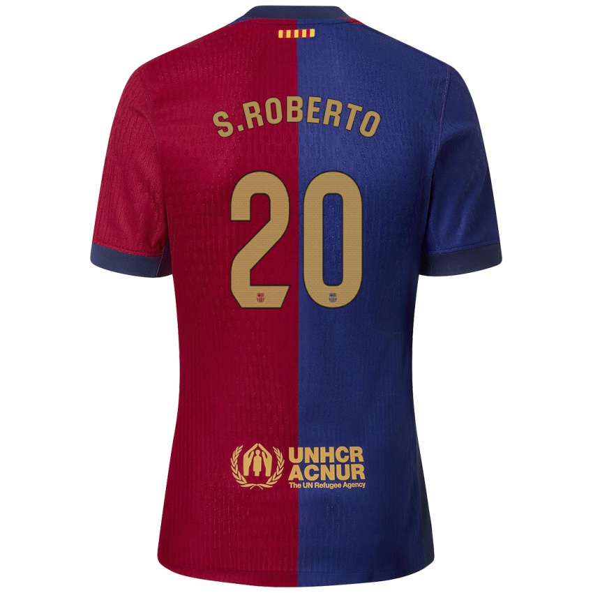 Férfi Sergi Roberto #20 Kék Piros Hazai Jersey 2024/25 Mez Póló Ing