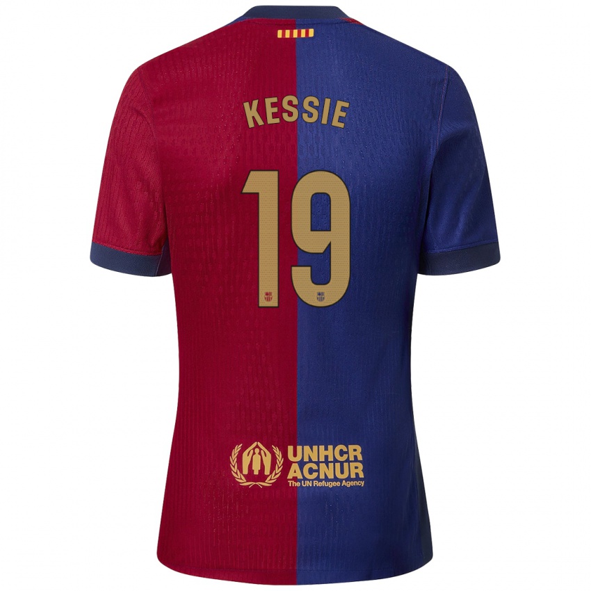 Férfi Franck Kessie #19 Kék Piros Hazai Jersey 2024/25 Mez Póló Ing