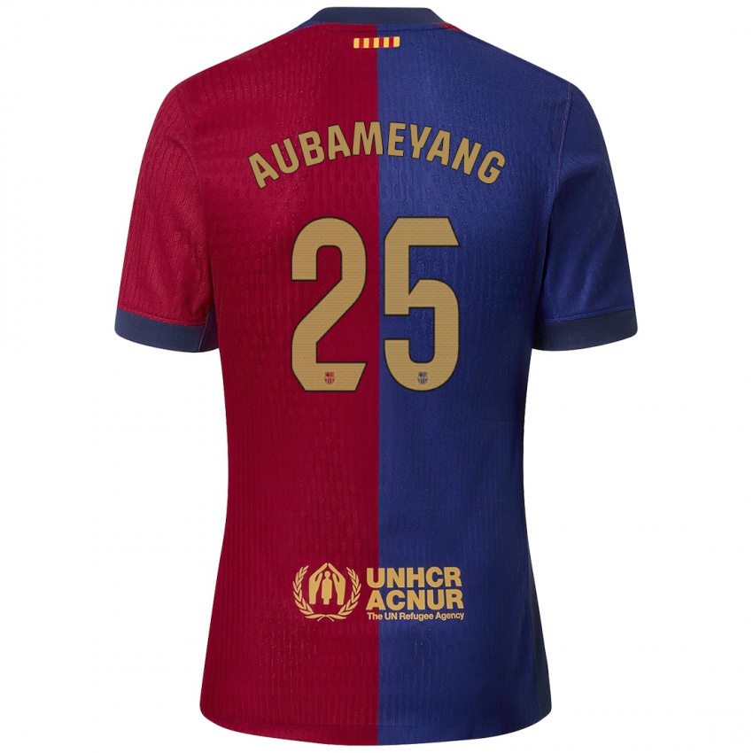 Férfi Pierre Emerick Aubameyang #25 Kék Piros Hazai Jersey 2024/25 Mez Póló Ing