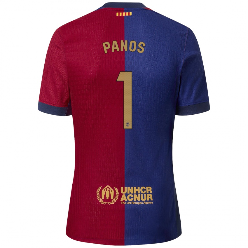 Férfi Sandra Panos #1 Kék Piros Hazai Jersey 2024/25 Mez Póló Ing