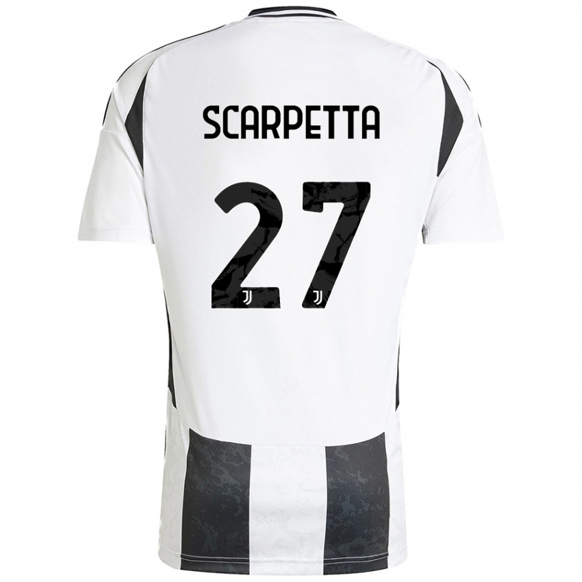 Férfi Jacopo Scarpetta #27 Fehér Fekete Hazai Jersey 2024/25 Mez Póló Ing