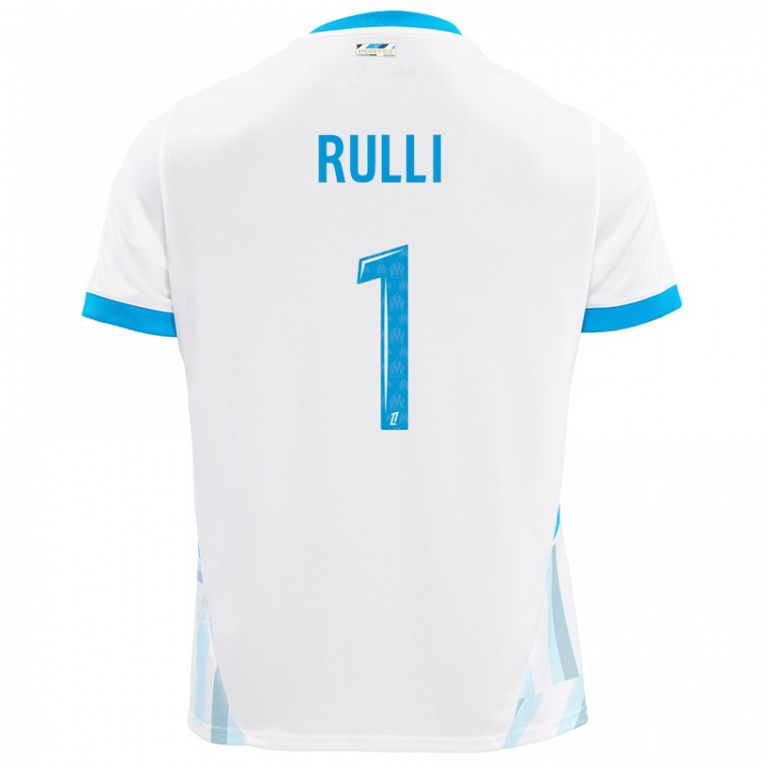 Férfi Geronimo Rulli #1 Fehér Ég Kék Hazai Jersey 2024/25 Mez Póló Ing