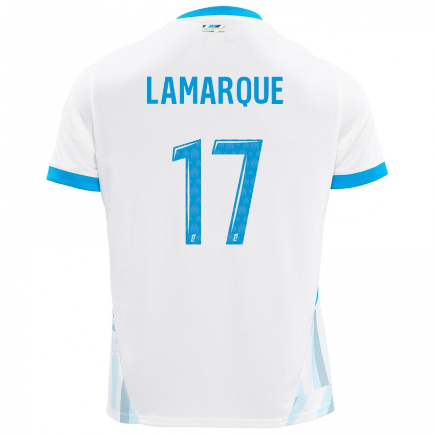 Férfi Alais Lamarque #17 Fehér Ég Kék Hazai Jersey 2024/25 Mez Póló Ing