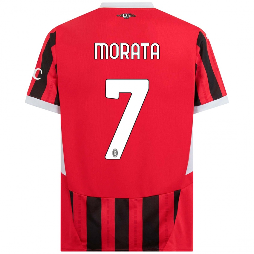 Férfi Alvaro Morata #7 Piros Fekete Hazai Jersey 2024/25 Mez Póló Ing