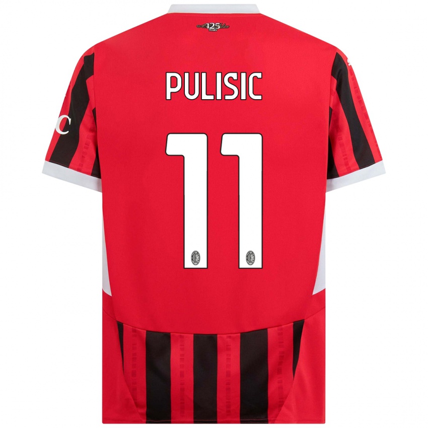 Férfi Christian Pulisic #11 Piros Fekete Hazai Jersey 2024/25 Mez Póló Ing