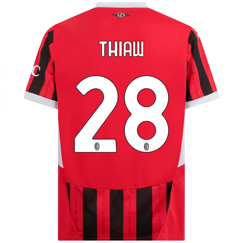 Férfi Malick Thiaw #28 Piros Fekete Hazai Jersey 2024/25 Mez Póló Ing