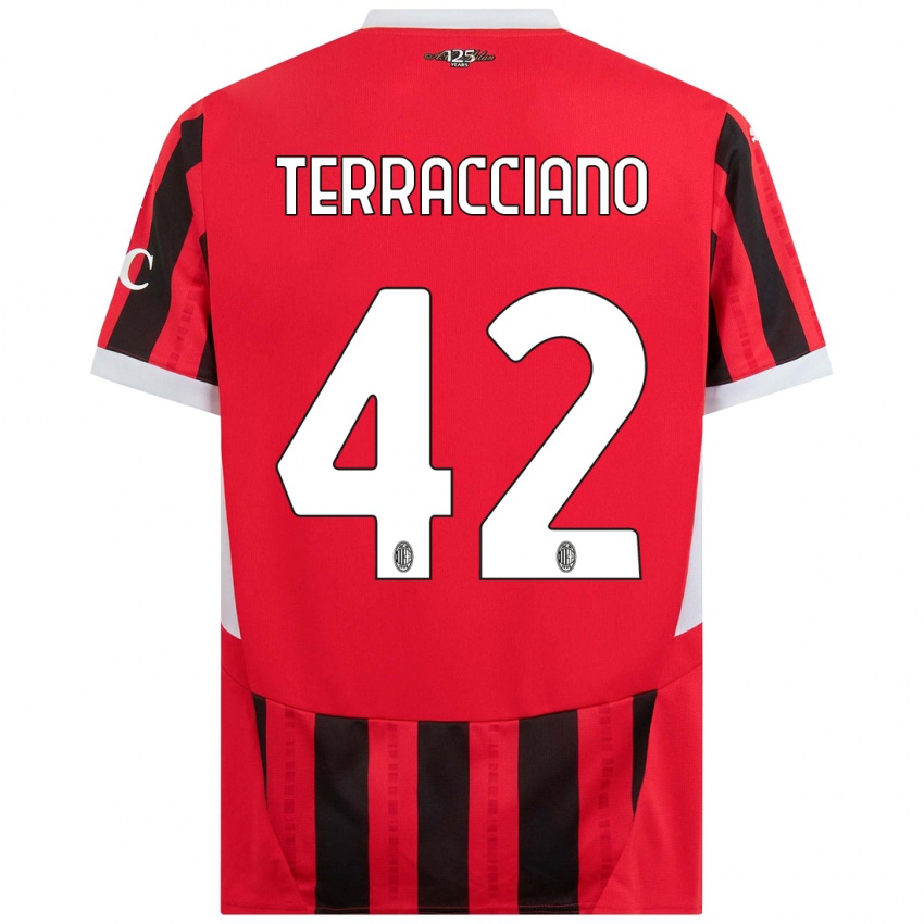 Férfi Filippo Terracciano #42 Piros Fekete Hazai Jersey 2024/25 Mez Póló Ing