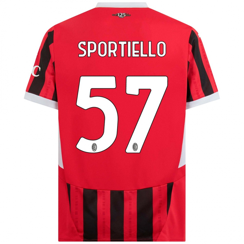 Férfi Marco Sportiello #57 Piros Fekete Hazai Jersey 2024/25 Mez Póló Ing