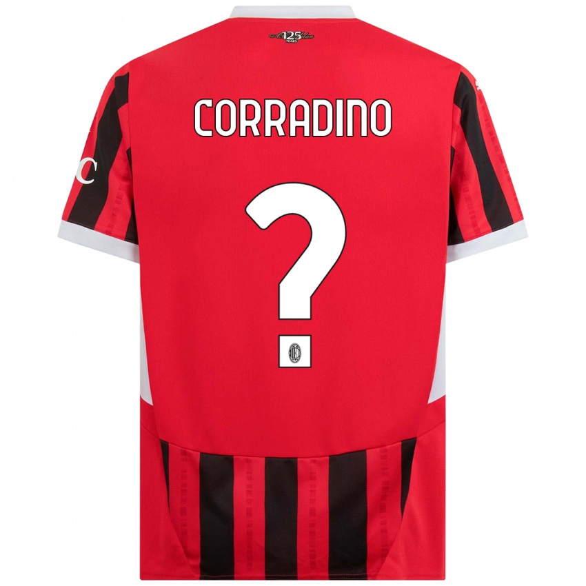 Férfi Riccardo Corradino #0 Piros Fekete Hazai Jersey 2024/25 Mez Póló Ing