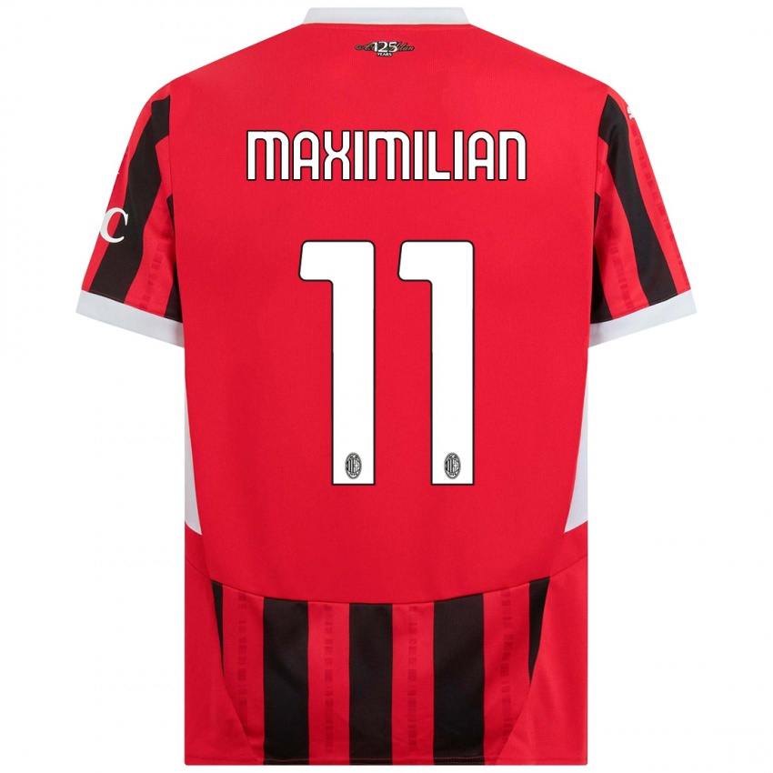 Férfi Maximilian Ibrahimović #11 Piros Fekete Hazai Jersey 2024/25 Mez Póló Ing