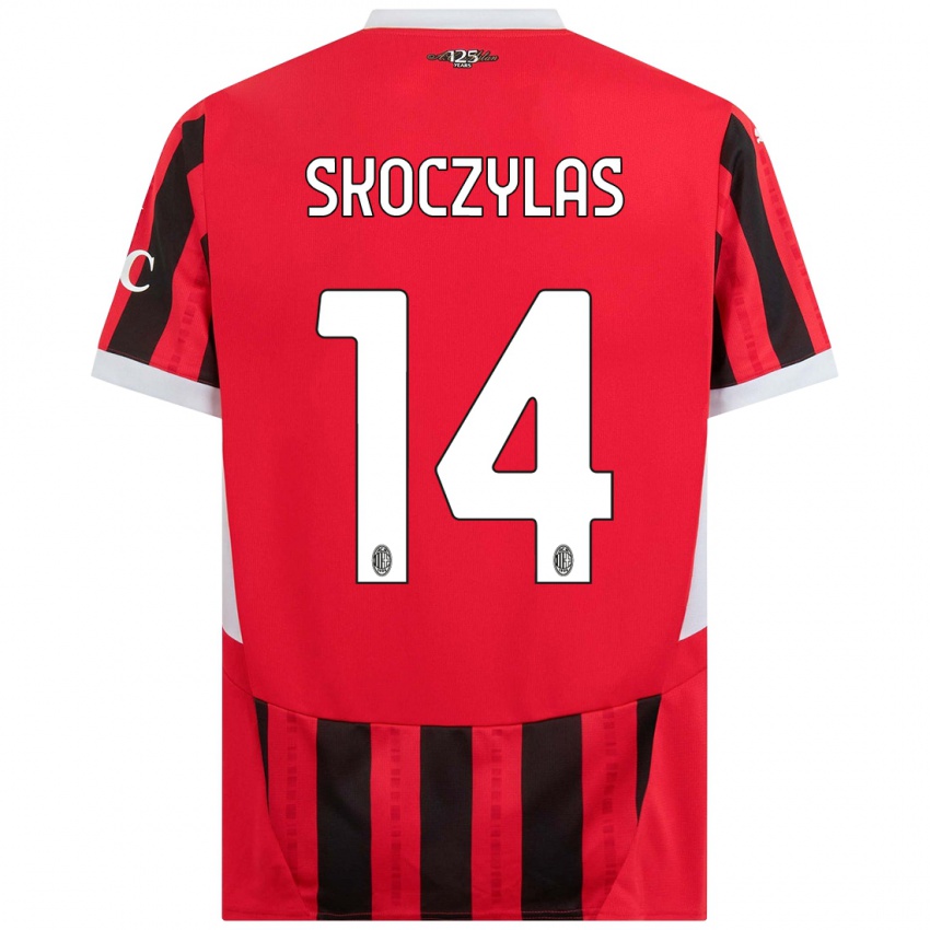 Férfi Mateusz Skoczylas #14 Piros Fekete Hazai Jersey 2024/25 Mez Póló Ing