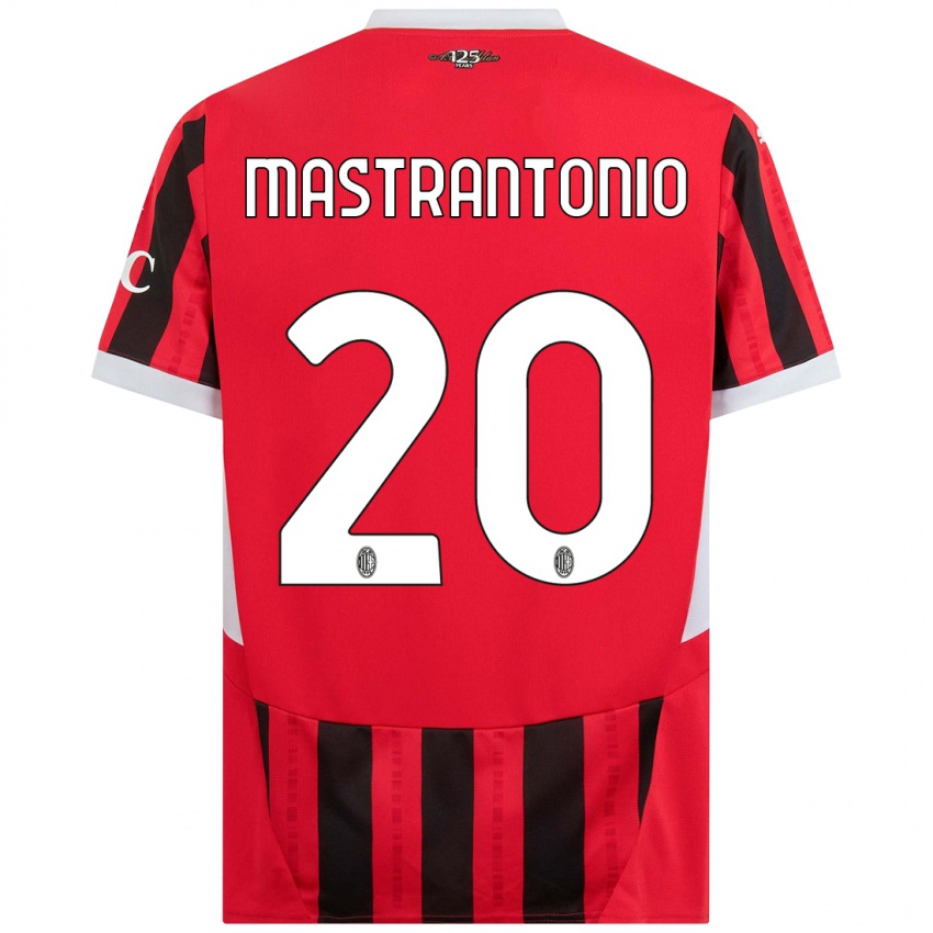 Férfi Davide Mastrantonio #20 Piros Fekete Hazai Jersey 2024/25 Mez Póló Ing