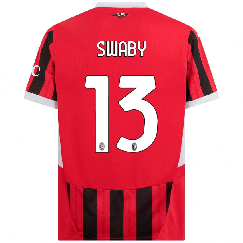 Férfi Allyson Swaby #13 Piros Fekete Hazai Jersey 2024/25 Mez Póló Ing