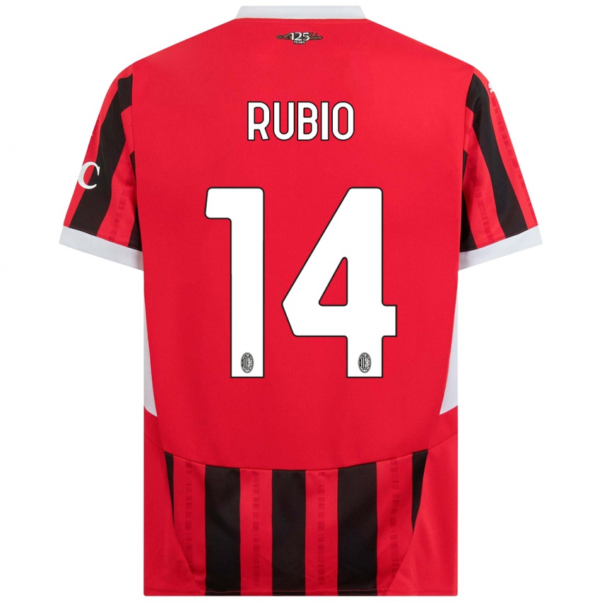 Férfi Silvia Rubio #14 Piros Fekete Hazai Jersey 2024/25 Mez Póló Ing