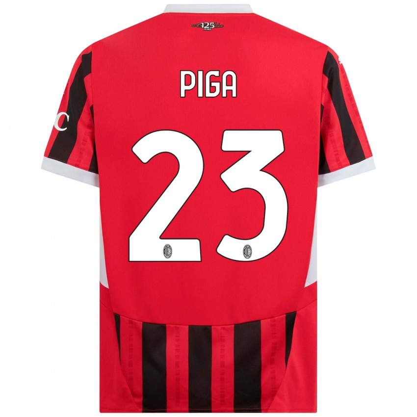 Férfi Julie Piga #23 Piros Fekete Hazai Jersey 2024/25 Mez Póló Ing