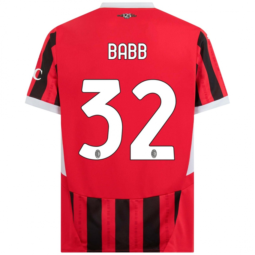 Férfi Selena Delia Babb #32 Piros Fekete Hazai Jersey 2024/25 Mez Póló Ing