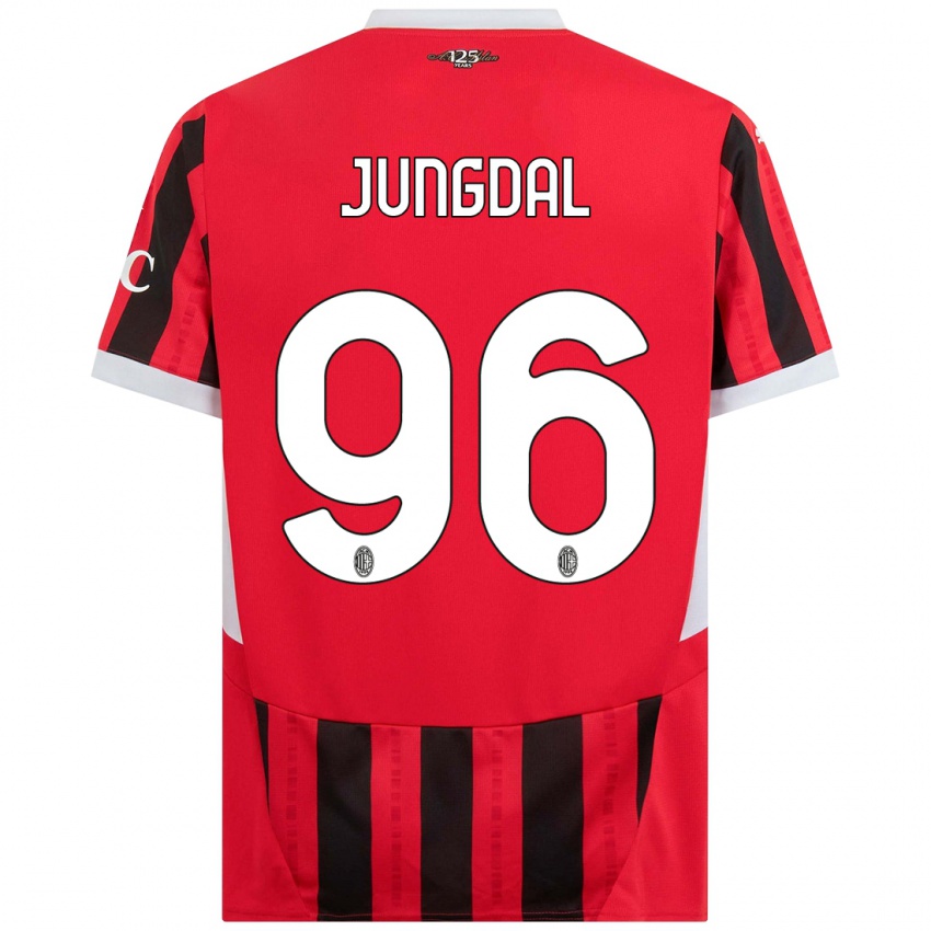 Férfi Andreas Jungdal #96 Piros Fekete Hazai Jersey 2024/25 Mez Póló Ing