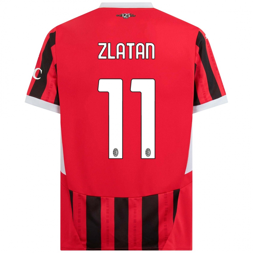 Férfi Zlatan Ibrahimovic #11 Piros Fekete Hazai Jersey 2024/25 Mez Póló Ing