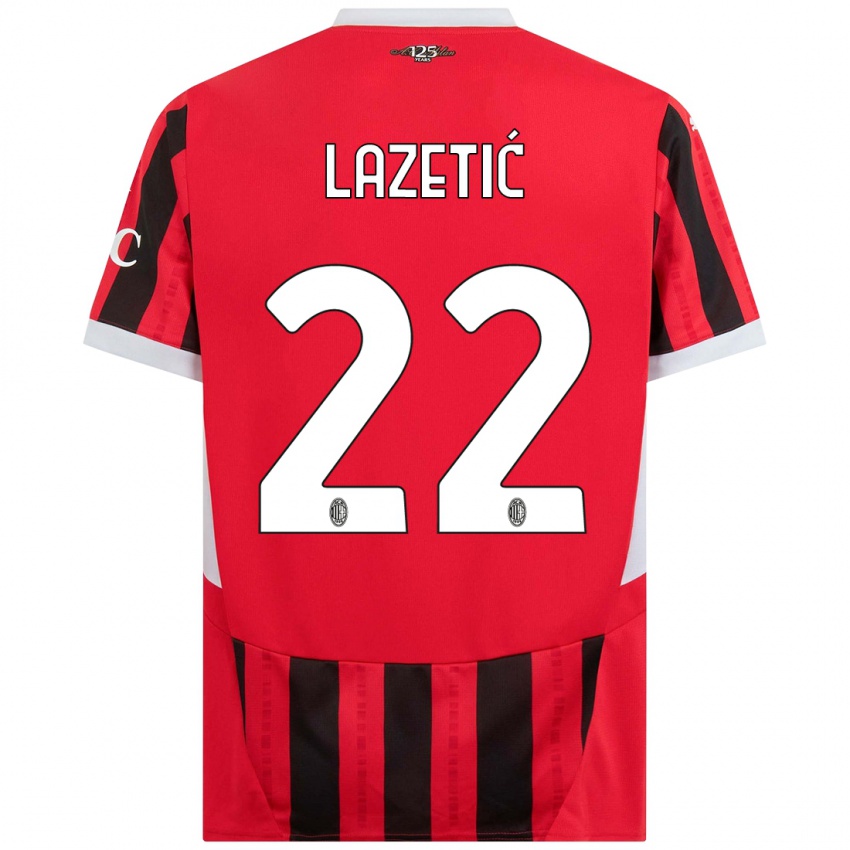 Férfi Marko Lazetic #22 Piros Fekete Hazai Jersey 2024/25 Mez Póló Ing