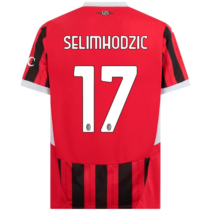 Férfi Noa Selimhodzic #17 Piros Fekete Hazai Jersey 2024/25 Mez Póló Ing