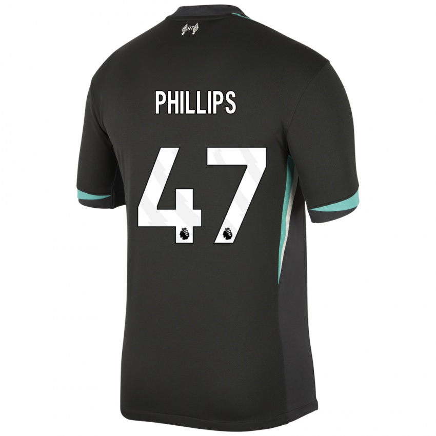 Férfi Nathaniel Phillips #47 Fekete Antracit Fehér Idegenbeli Jersey 2024/25 Mez Póló Ing