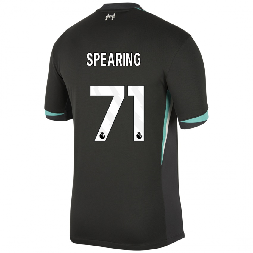 Férfi Jay Spearing #71 Fekete Antracit Fehér Idegenbeli Jersey 2024/25 Mez Póló Ing