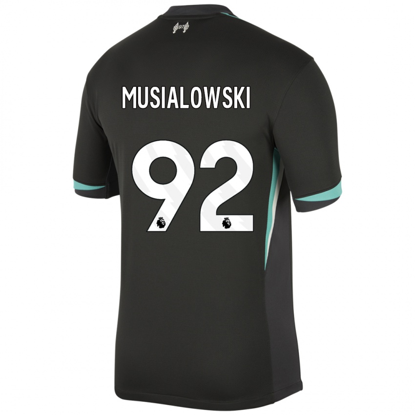 Férfi Mateusz Musialowski #92 Fekete Antracit Fehér Idegenbeli Jersey 2024/25 Mez Póló Ing