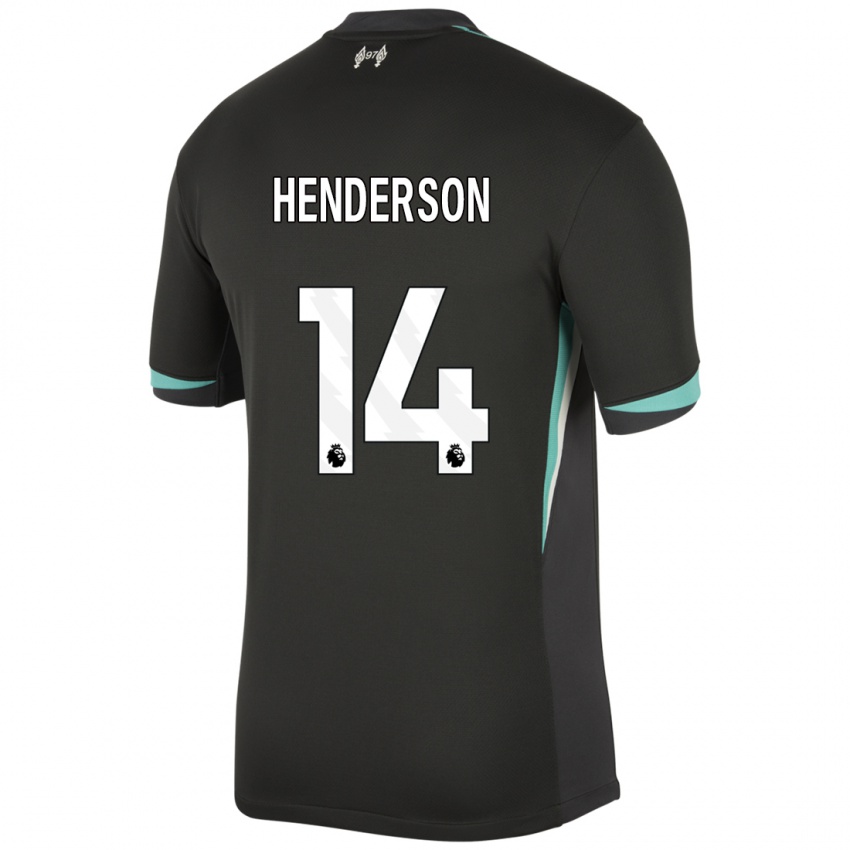 Férfi Henderson #14 Fekete Antracit Fehér Idegenbeli Jersey 2024/25 Mez Póló Ing