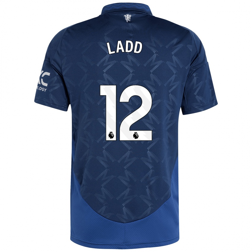 Férfi Hayley Ladd #12 Indigó Idegenbeli Jersey 2024/25 Mez Póló Ing