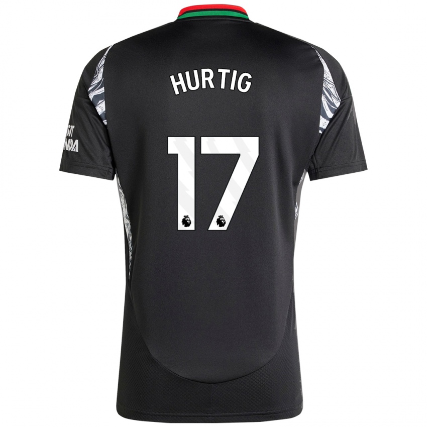 Férfi Lina Hurtig #17 Fekete Idegenbeli Jersey 2024/25 Mez Póló Ing