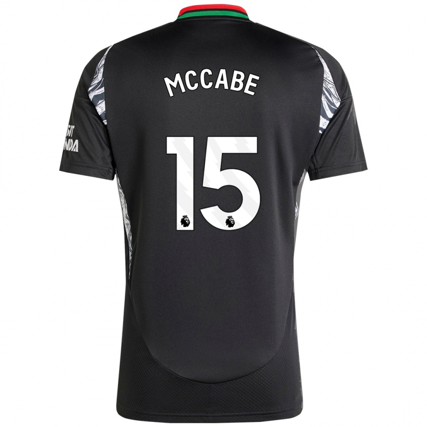 Férfi Katie Mccabe #15 Fekete Idegenbeli Jersey 2024/25 Mez Póló Ing