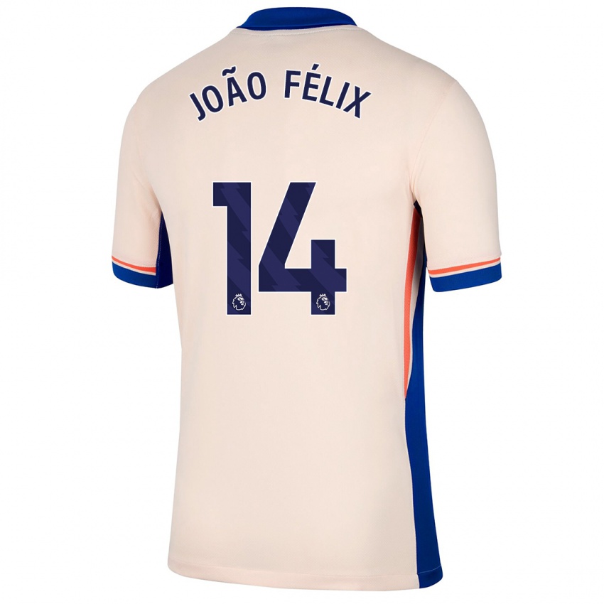 Férfi Joao Felix #14 Világos Bézs Idegenbeli Jersey 2024/25 Mez Póló Ing