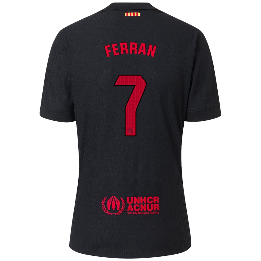 Férfi Ferran Torres #7 Fekete Piros Idegenbeli Jersey 2024/25 Mez Póló Ing