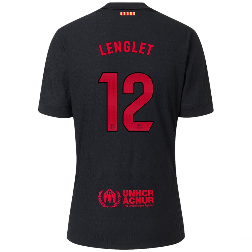 Férfi Clement Lenglet #12 Fekete Piros Idegenbeli Jersey 2024/25 Mez Póló Ing